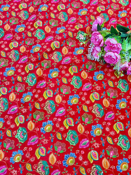 Trending flower desing♥️😍Royal Heritage Story Print Crepe Fabric width 44