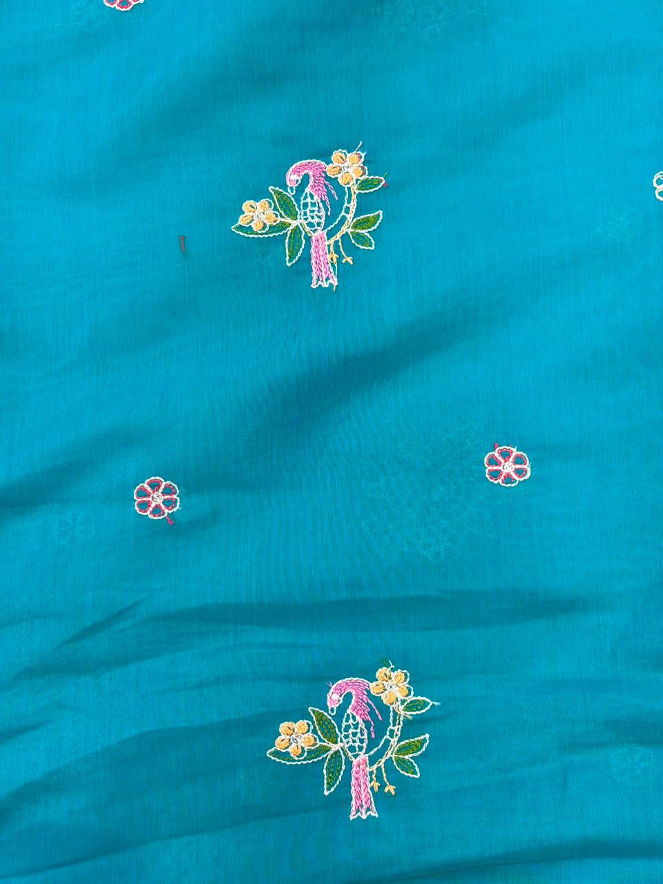 PASHPINA SILK EMBROIDERED FABRIC 44" WIDTH