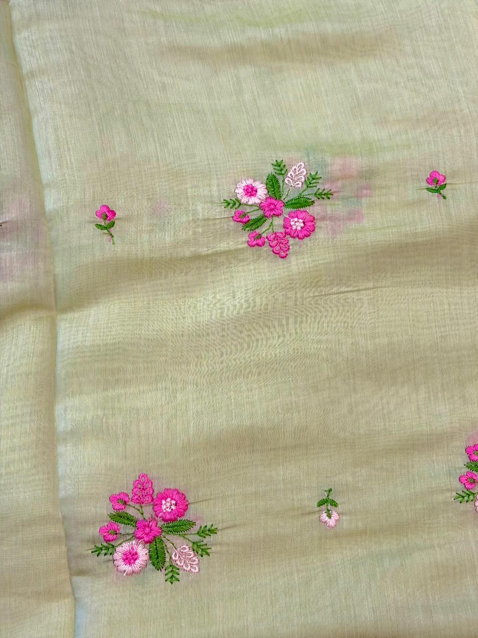 PASHPINA SILK EMBROIDERED FABRIC 44" WIDTH