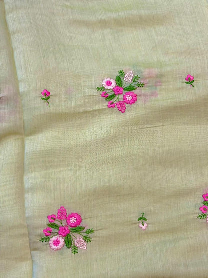 PASHPINA SILK EMBROIDERED FABRIC 44" WIDTH