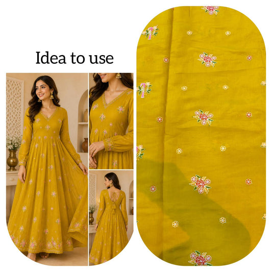 PASHPINA SILK EMBROIDERED FABRIC 44" WIDTH