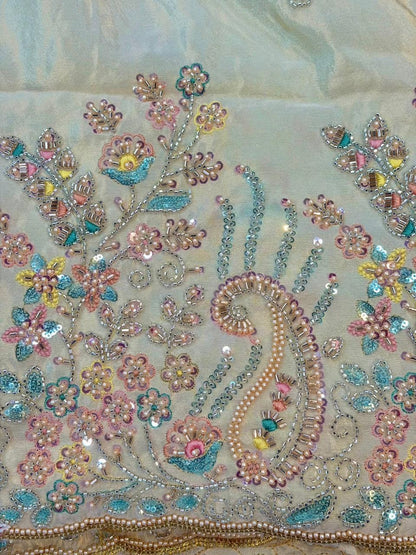 Noor-E-Rajwada Elephant Zari Bridal Fabric – 60” Premium Couture Textile”