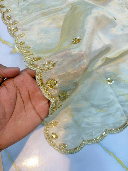 Luxe viscous Tissue Dupatta with Handcrafted  Border 2.75 meter Dyble ✅