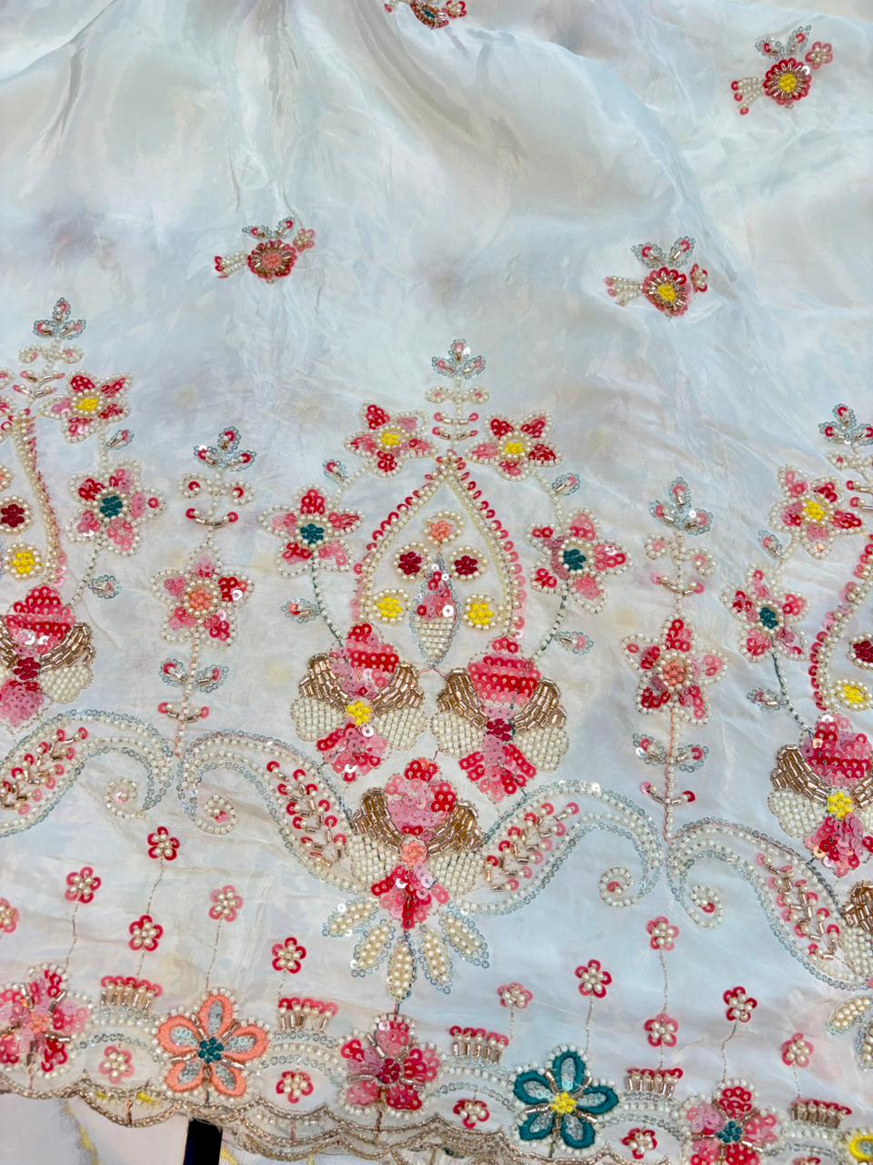 Natural crepe  Luxe Handwork Crêpe width 44 bridal wear ✅Dyble