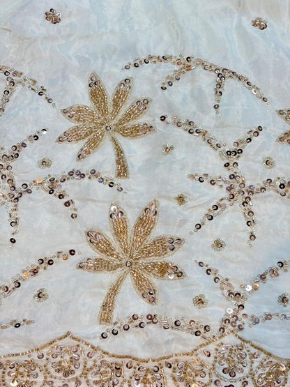Natural crepe  Luxe Handwork Crêpe width 44 bridal wear ✅Dyble
