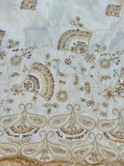 Natural crepe  Luxe Handwork Crêpe width 44 bridal wear ✅Dyble