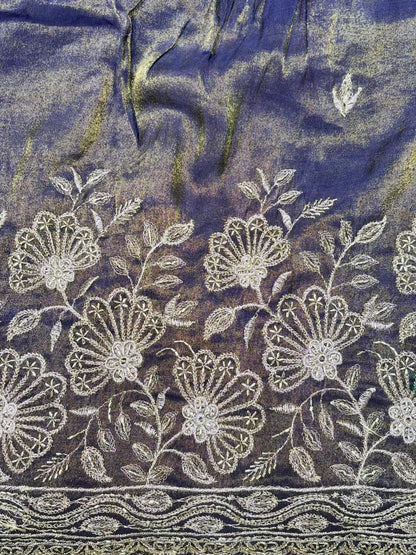 Premium🥻 Viscouse tissue👗 border fabrics beats work beautiful  design width 44
