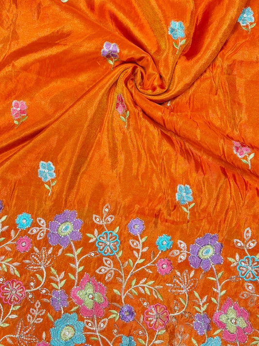 Premium🥻 Viscouse tissue👗 border fabrics beats work beautiful  design width 44