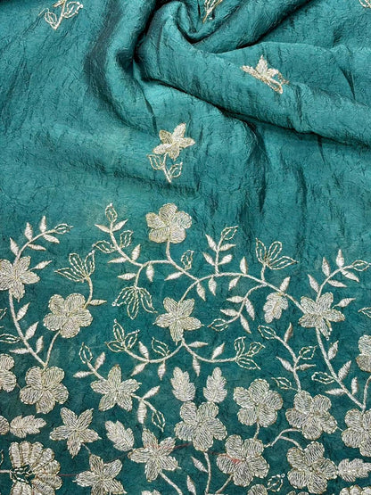 Premium🥻 Viscouse tissue👗 border fabrics beats work beautiful  design width 44