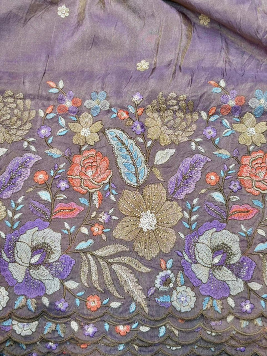 Premium🥻 Viscouse tissue👗 border fabrics beats work beautiful  design width 44