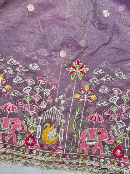 Exclusive 🥻 fendy imported 👗 border fabrics beats work beautiful desing width 44