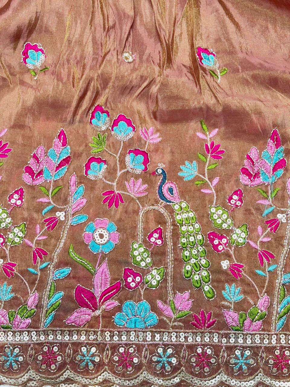 Premium🥻 Viscouse tissue👗 border fabrics beats work beautiful  design width 44