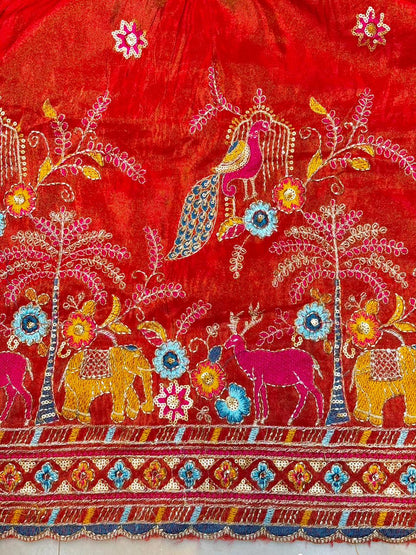 Premium🥻 Viscouse tissue👗 border fabrics beats work beautiful  design width 44