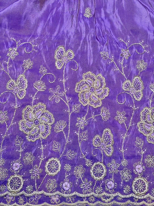 Premium🥻 Viscouse tissue👗 border fabrics beats work beautiful  design width 44