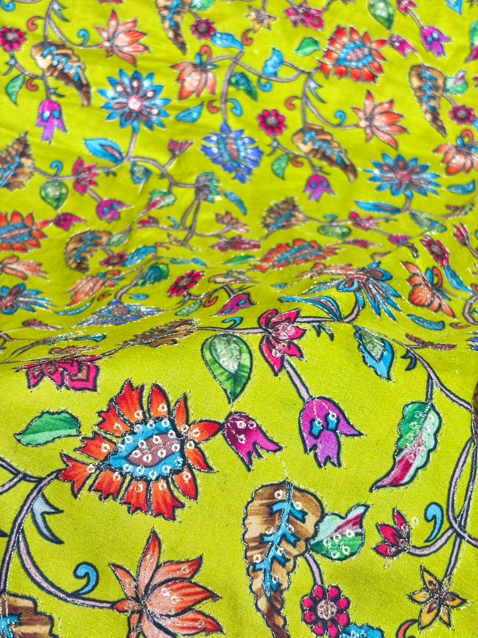 Royal Kalamkari Enchantment | Premium Dola Silk width 44 soft lite weight