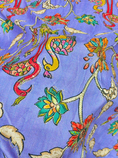 Royal Kalamkari Enchantment | Premium Dola Silk width 44 soft lite weight