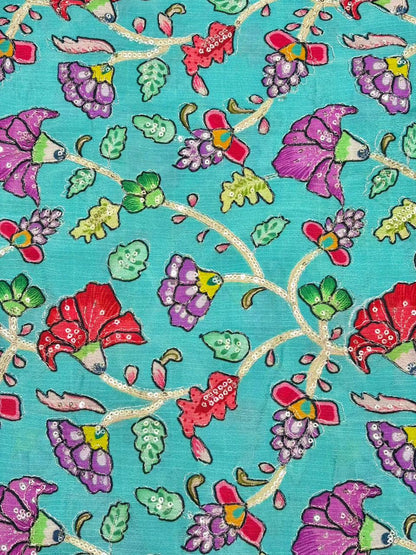 Royal Kalamkari Enchantment | Premium Dola Silk width 44 soft lite weight