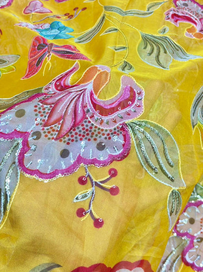 Butterfly Garden | Premium Soft Organza Silk width 44