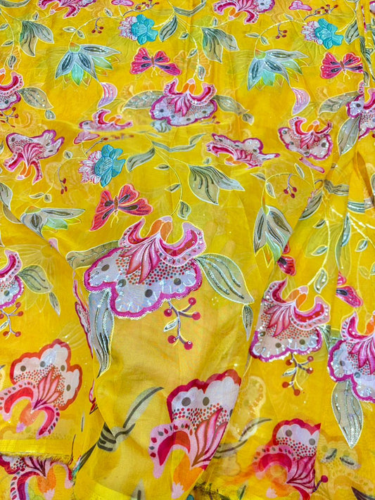 Butterfly Garden | Premium Soft Organza Silk width 44