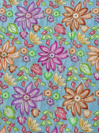 Beautiful 😍 Pure Chenin fabrics flower desing 44inch width