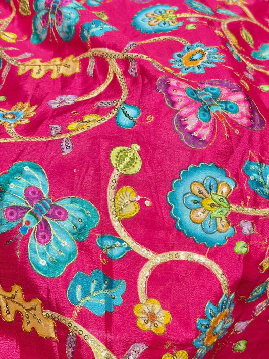 Beautiful 😍 Pure Chenin fabrics flower desing 44inch width