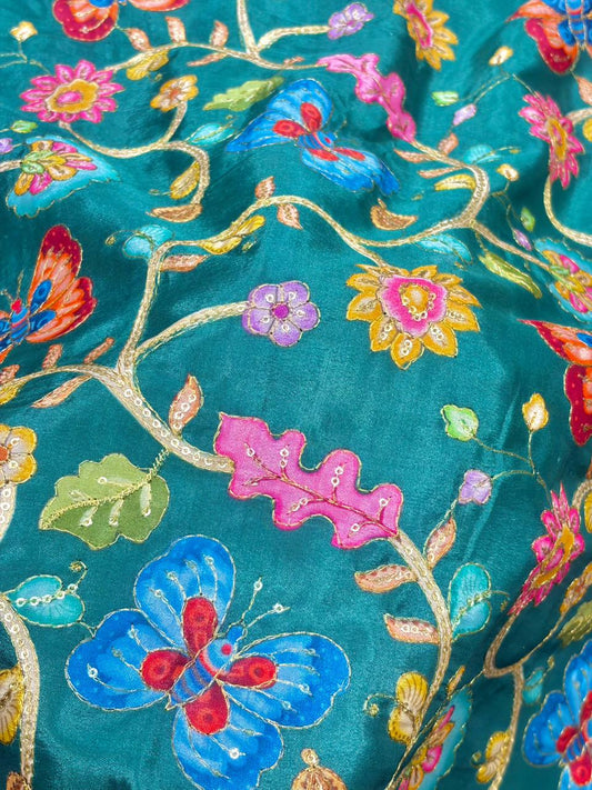 Beautiful 😍 Pure Chenin fabrics flower desing 44inch width