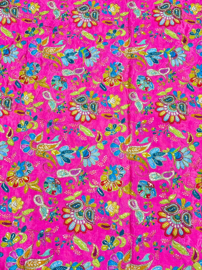 Beautiful 😍 Pure Chenin fabrics flower desing 44inch width