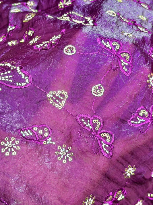 Luxury Imported Fendy Fabric – Regal Butterfly Sequin Art width 44