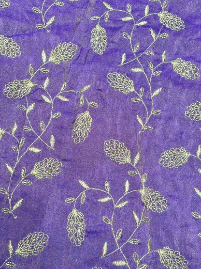 Regal Viscose Tissue fabrics – Exquisite Beadwork & Floral Artistry  Width 44