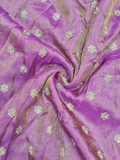 Regal Viscose Tissue fabrics – Exquisite Beadwork & Floral Artistry  Width 44