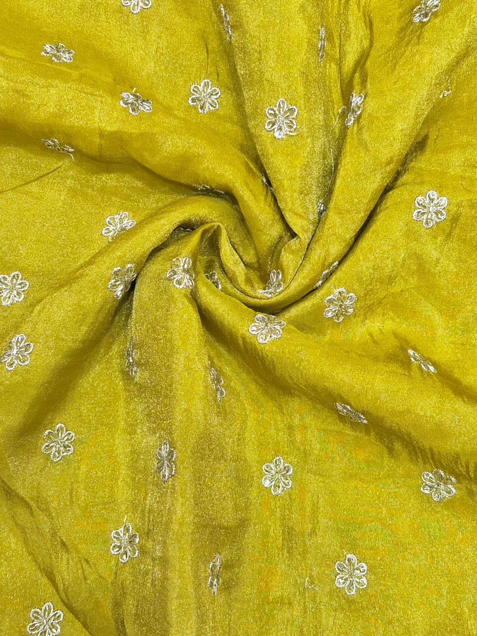 Regal Viscose Tissue fabrics – Exquisite Beadwork & Floral Artistry  Width 44