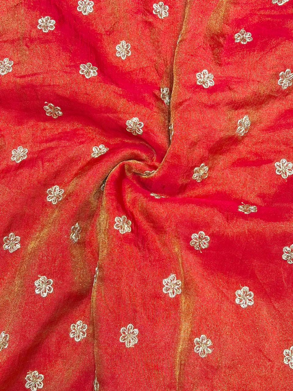 Regal Viscose Tissue fabrics – Exquisite Beadwork & Floral Artistry  Width 44