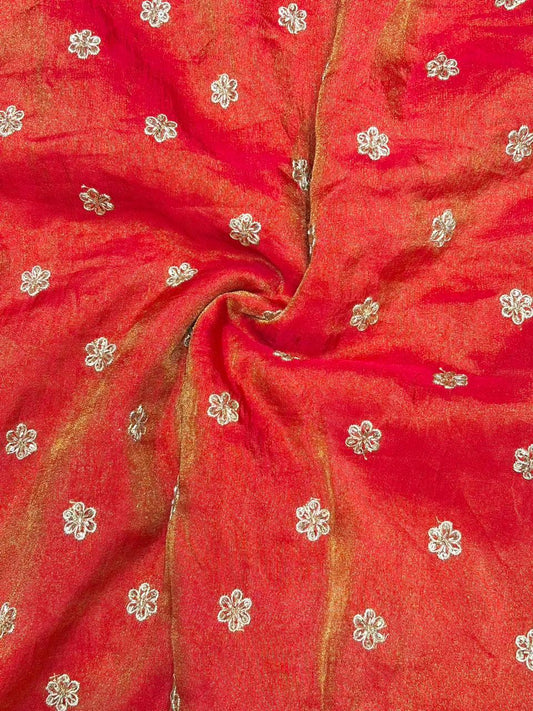 Regal Viscose Tissue fabrics – Exquisite Beadwork & Floral Artistry  Width 44
