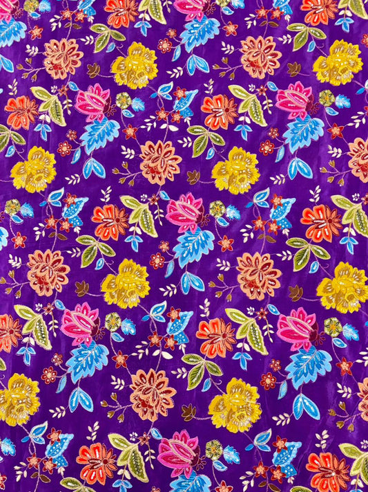 Regal Natural Crepe – Luxe Floral Sequin & Beadwork Art width 44