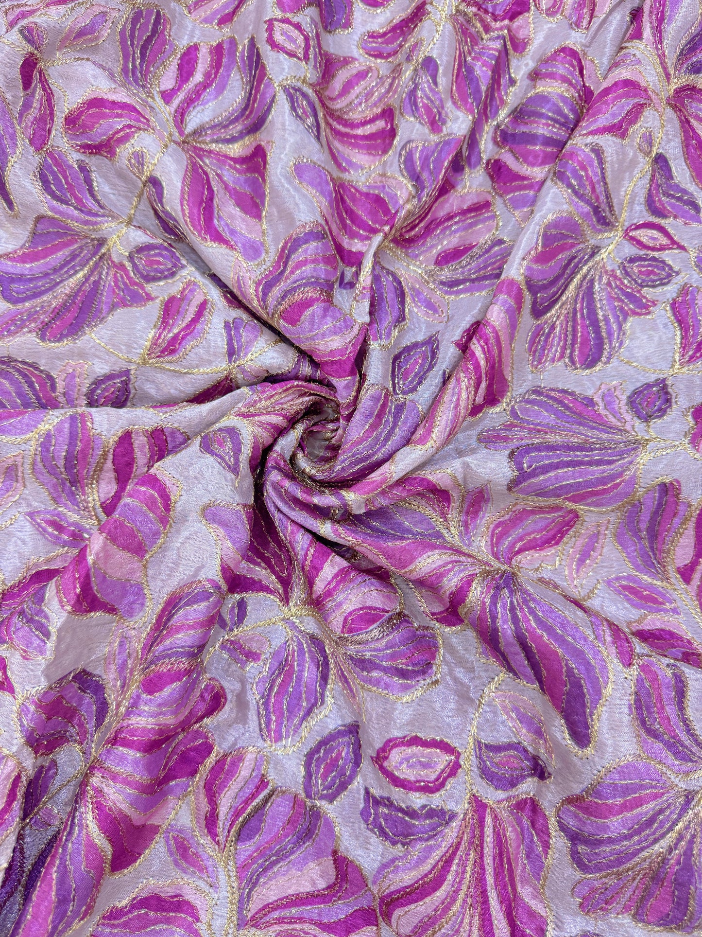 Bold Bloom Sequin Embroidered Chenon Fabric