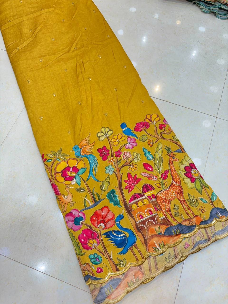 Pure Kalamkari Malai Silk Fabric ✨ soft width 45