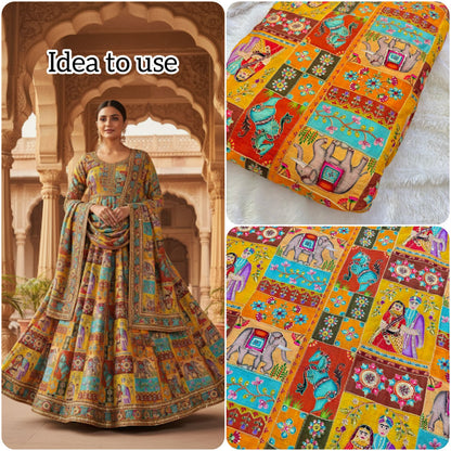 تصميم حصري 😍 لملكة وملك مطبوع على قماش شينون ♥️عرض 44 سم