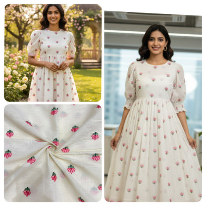 👗Kora cotton with embroidery 💐 44inch width trendy peplum tops