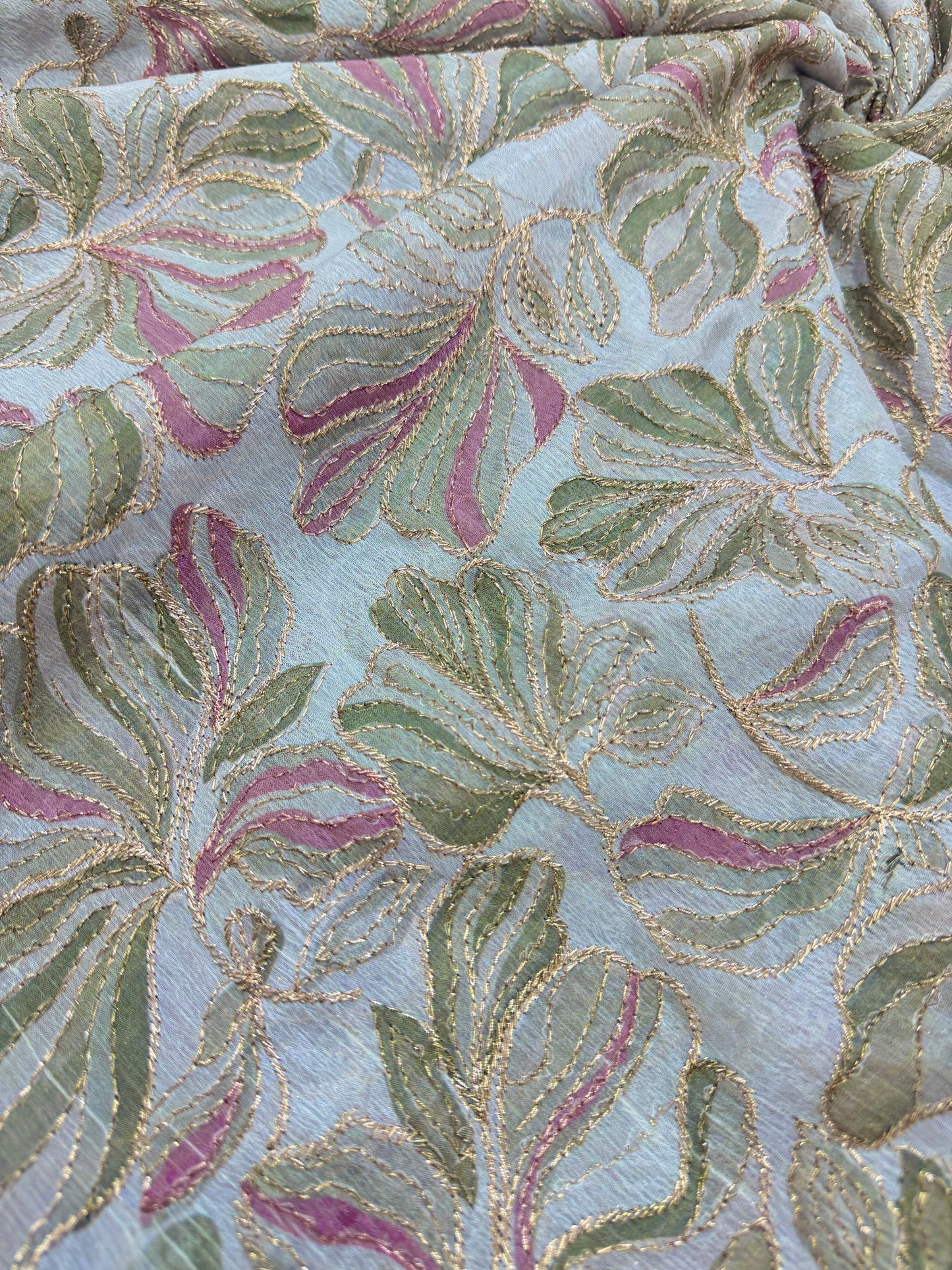 Bold Bloom Sequin Embroidered Chenon Fabric
