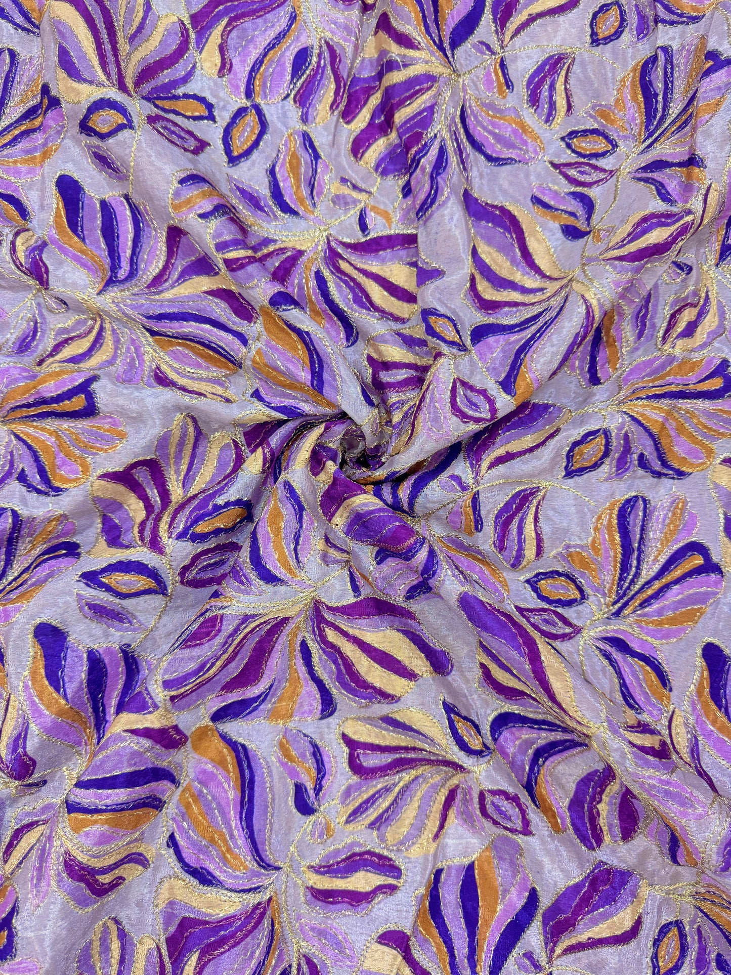 Bold Bloom Sequin Embroidered Chenon Fabric